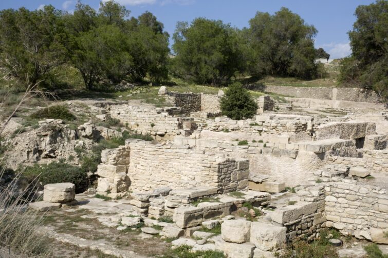 Ruines minoennes de Kommos en Crète, site de fouilles archéologiques