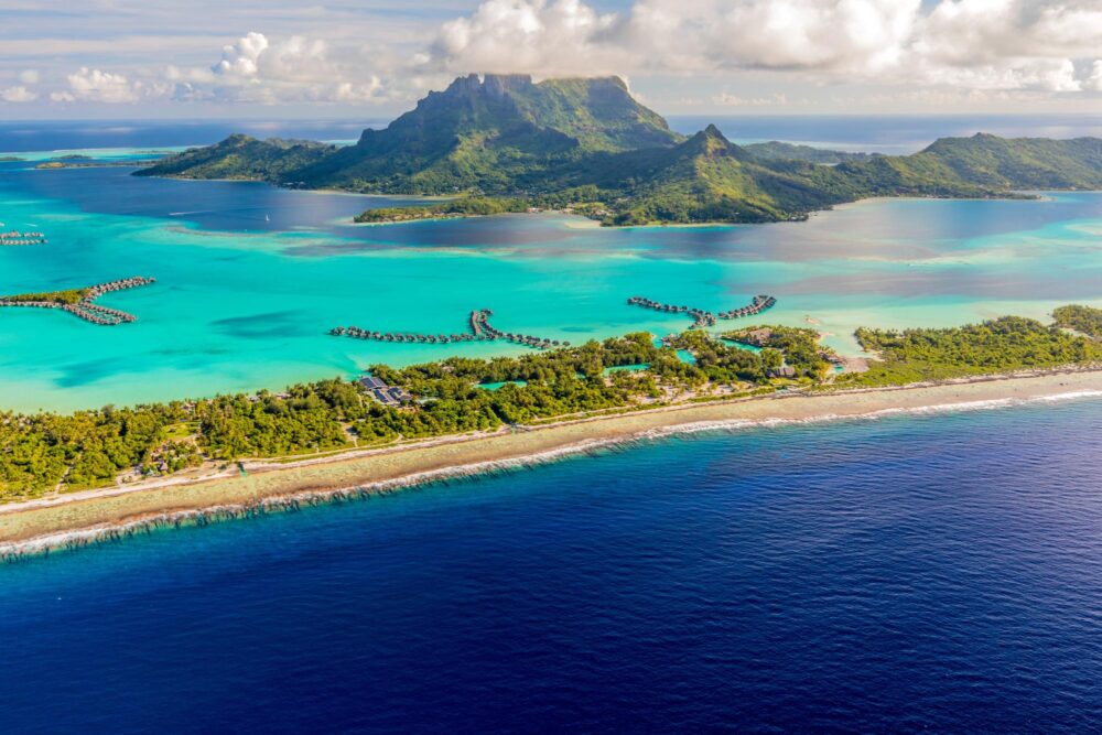 Vue aérienne de Bora Bora, Polynésie française