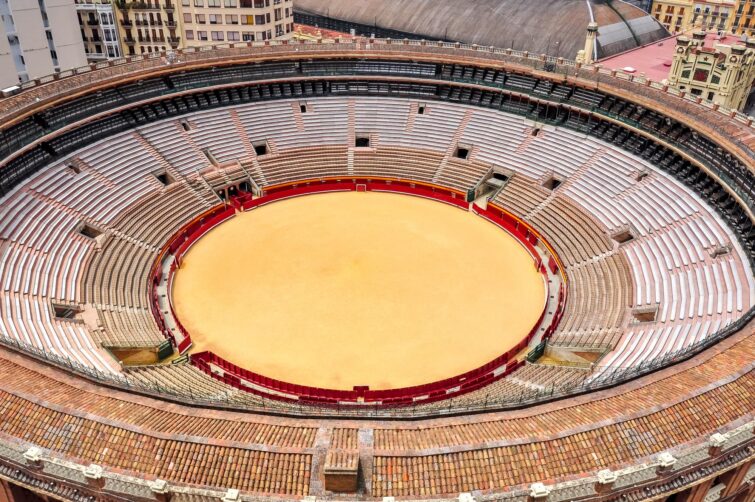 Vue aérienne des arènes de Valence en Espagne