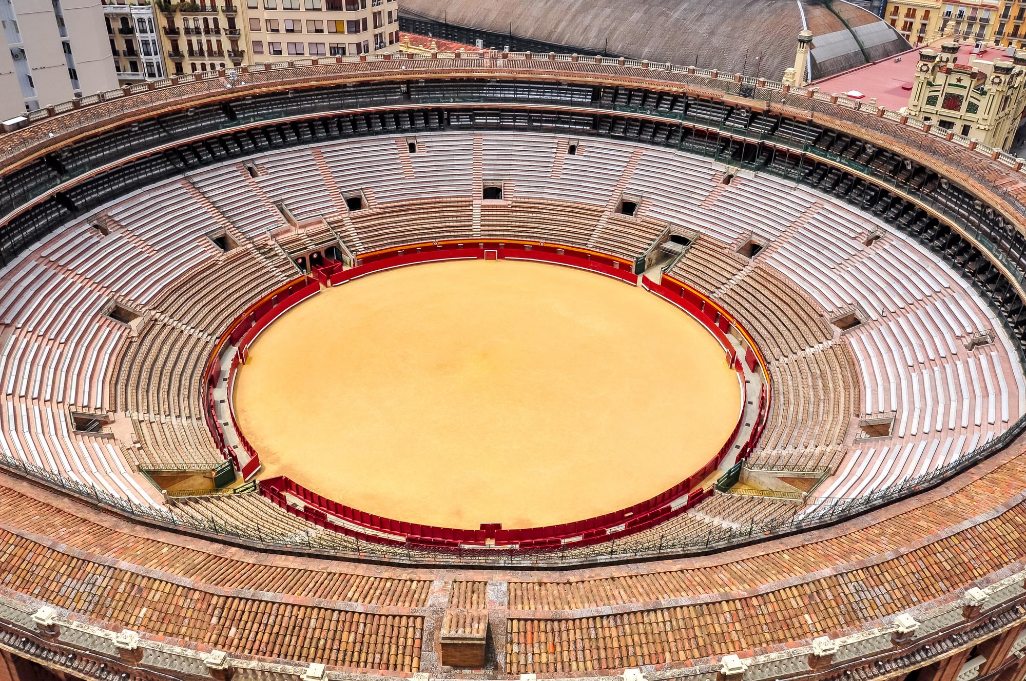 Vue aérienne des arènes de Valence en Espagne