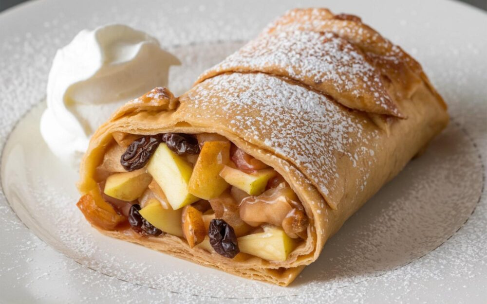 Vue sur la pâtisserie Apfelstrudel