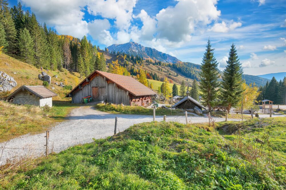 Vue sur les maisons du villages de Filzmoos