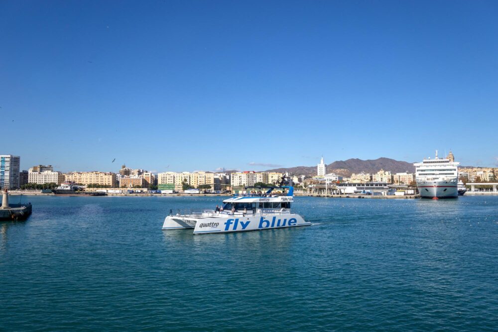 Catamaran dans la baie de Málaga