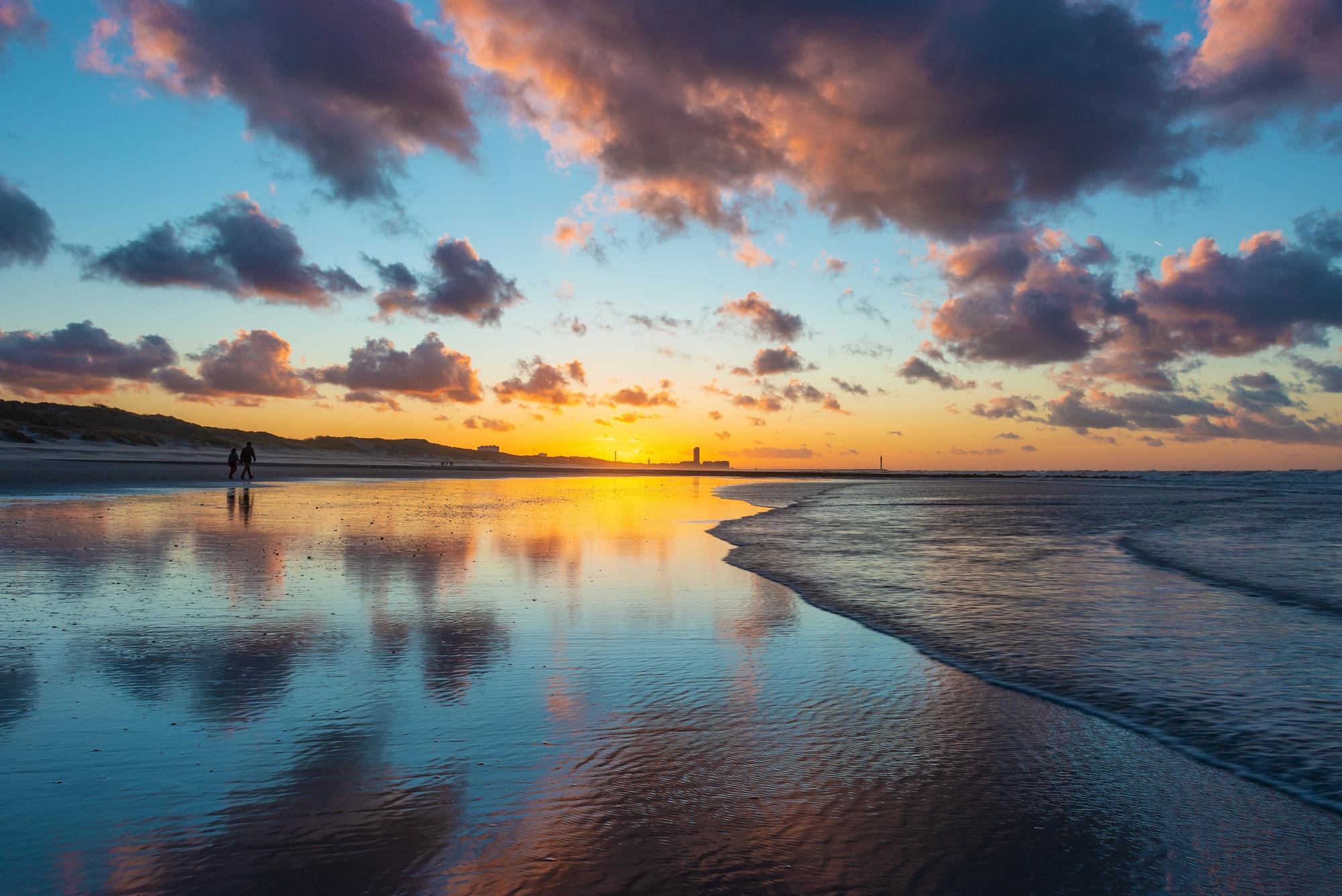 La plage d’Ostende près de Bruges, Belgique