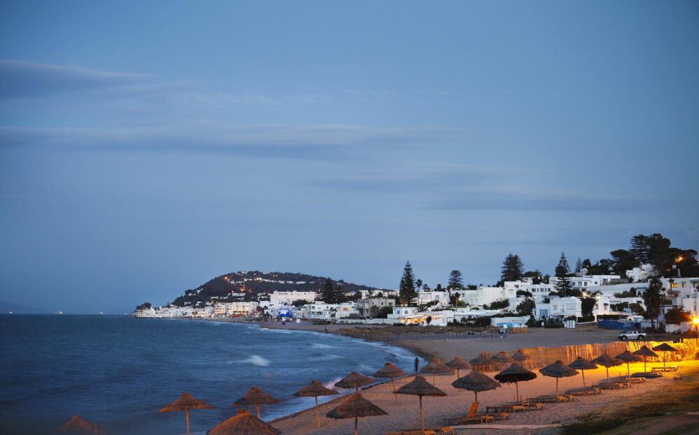 La plage de Gammarth, Tunisie