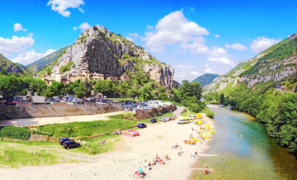 La plage du village de La Malène