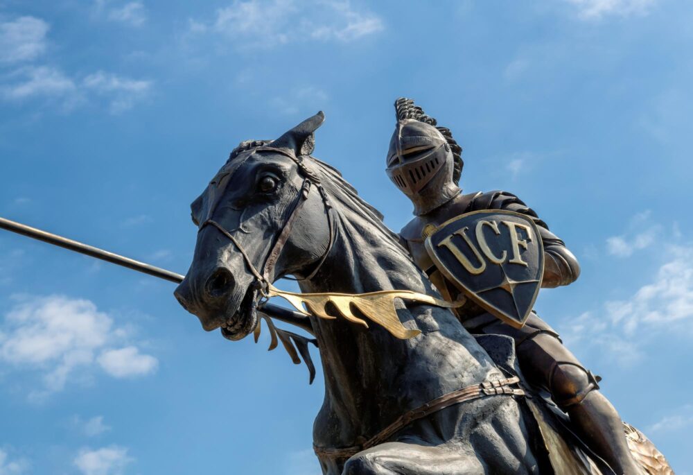 Le chevalier (Knight), le symbols de l'University of Central Florida à Orlando