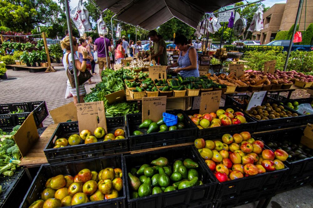 Le marché de producteurs de Winter Park près d'Orlando