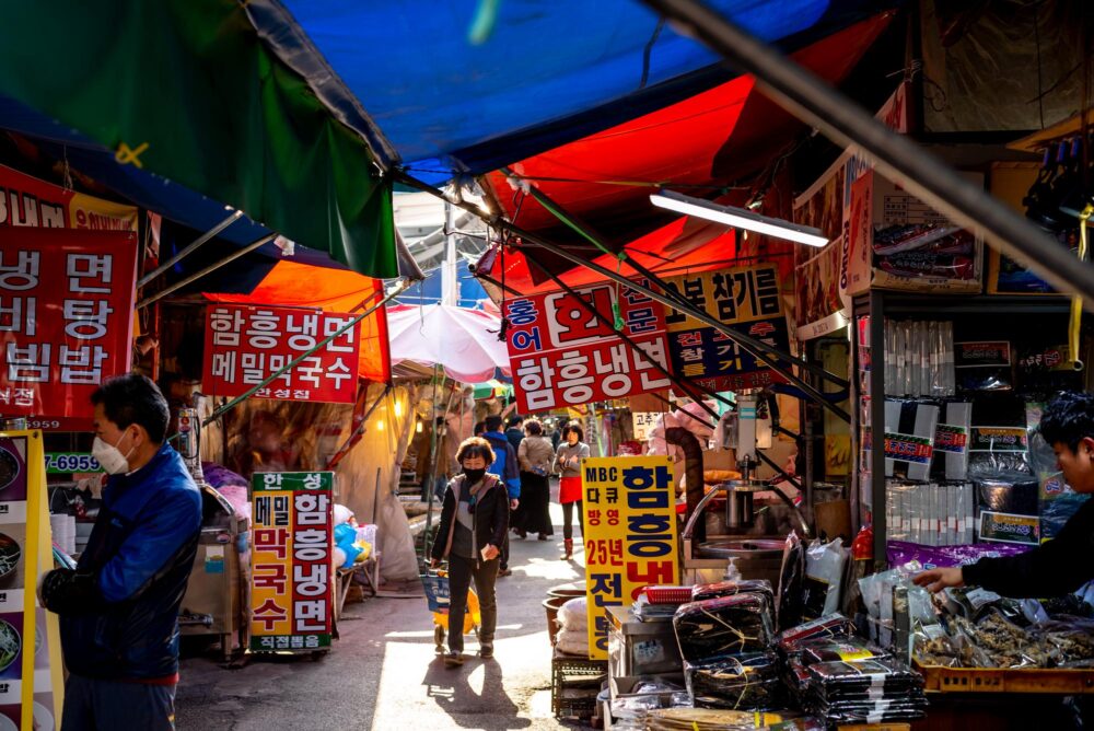Marché de rue à Séoul