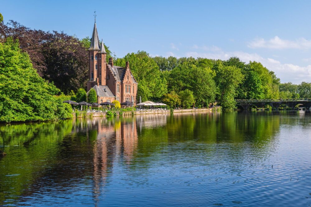 Minnewater à Bruges, Belgique
