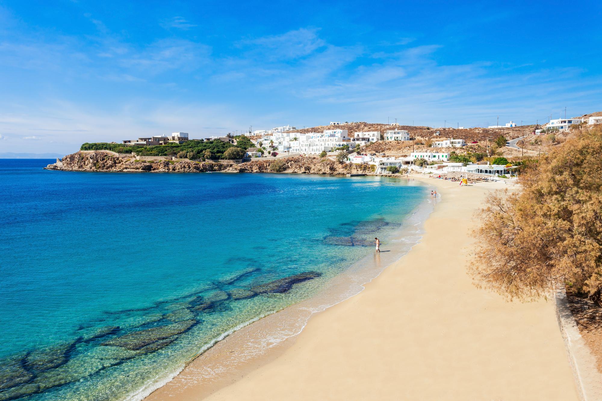 Plage d'Agios Stefanos à Mykonos