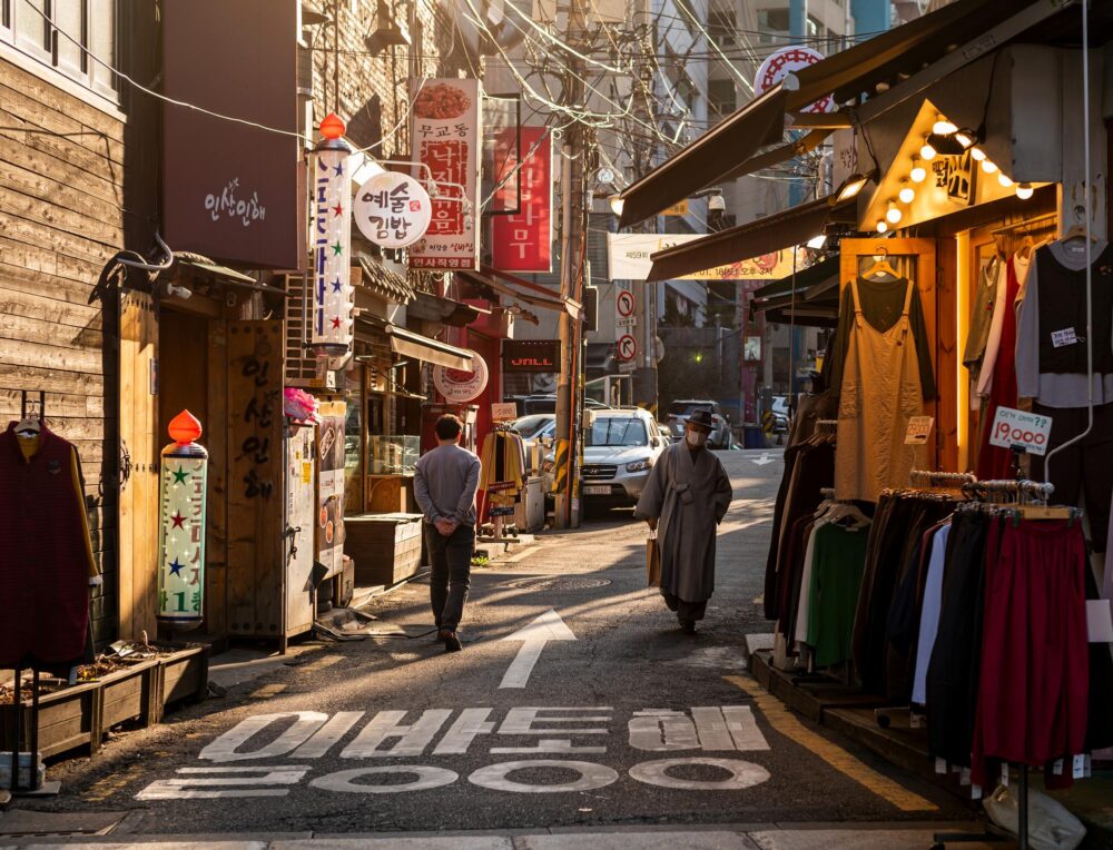 Rue d'Insadong à Séoul
