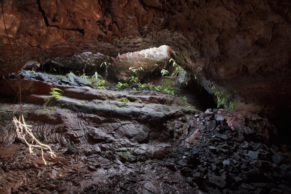 Tunnel de lave à La Réunion