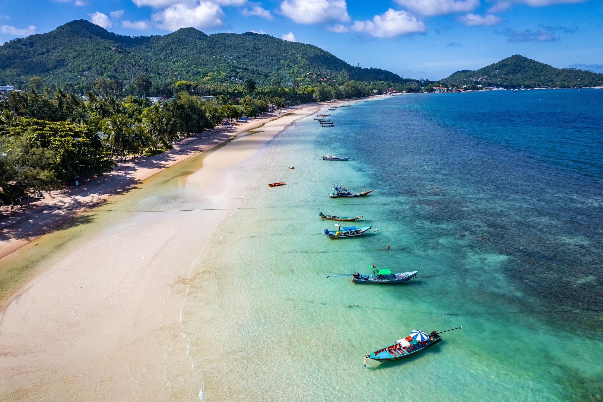 Vue aérienne de Sairee Beach, Koh Tao