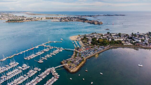 Vue aérienne de la citadelle de Port-Louis à Lorient