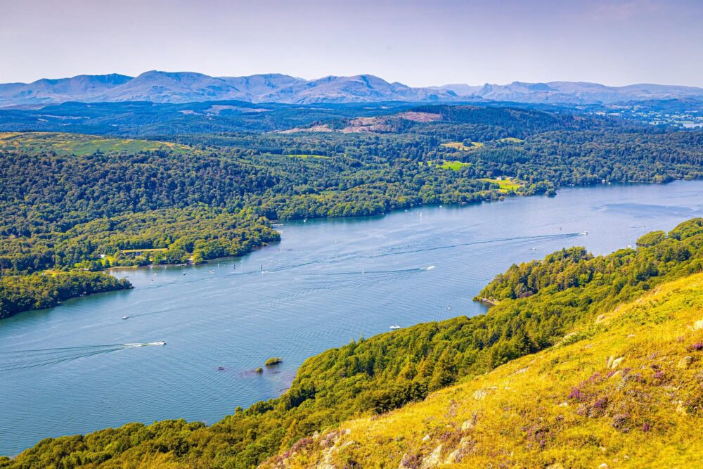 Vue aérienne du Lac Windermere, Angleterre