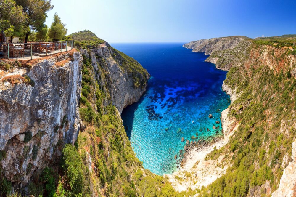 Vue des falaises de Kampi à Zakynthos