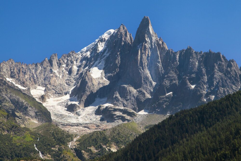 Vue sur l'Aiguille Verte en Haute-Savoie