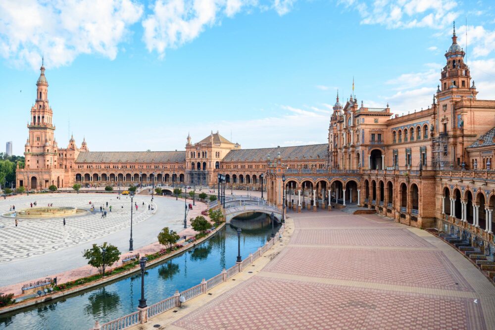 Vue sur la Plaza de España à Séville