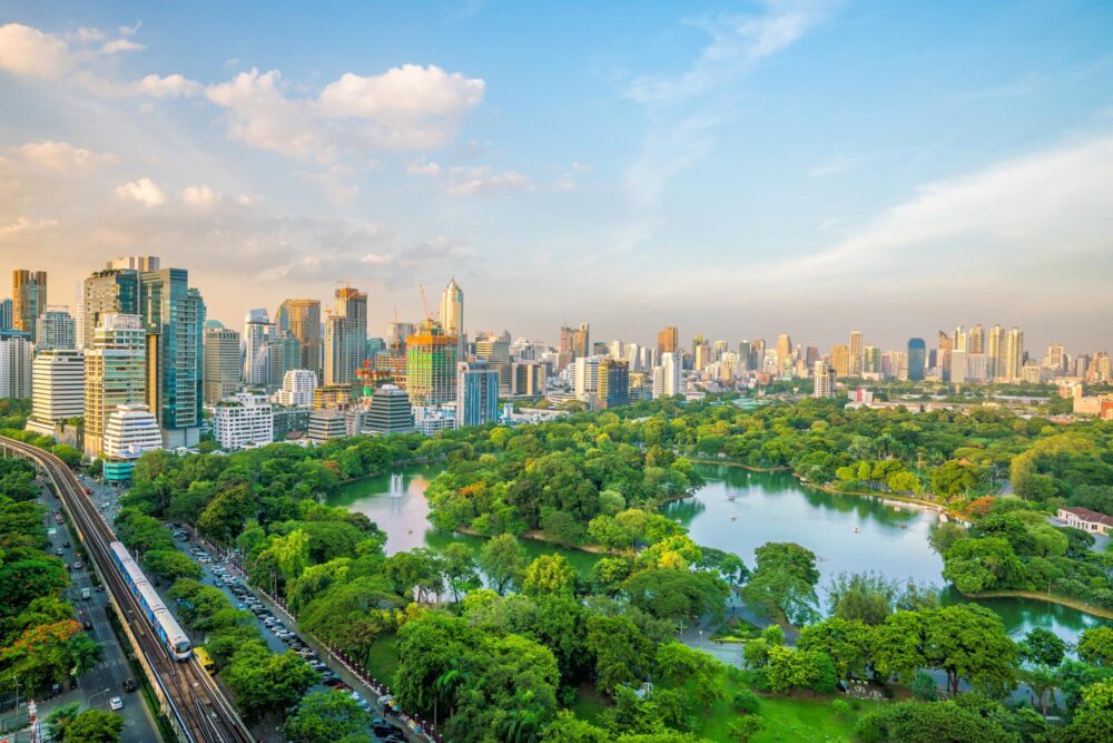 Vue sur le Parc Lumpini à Bangkok