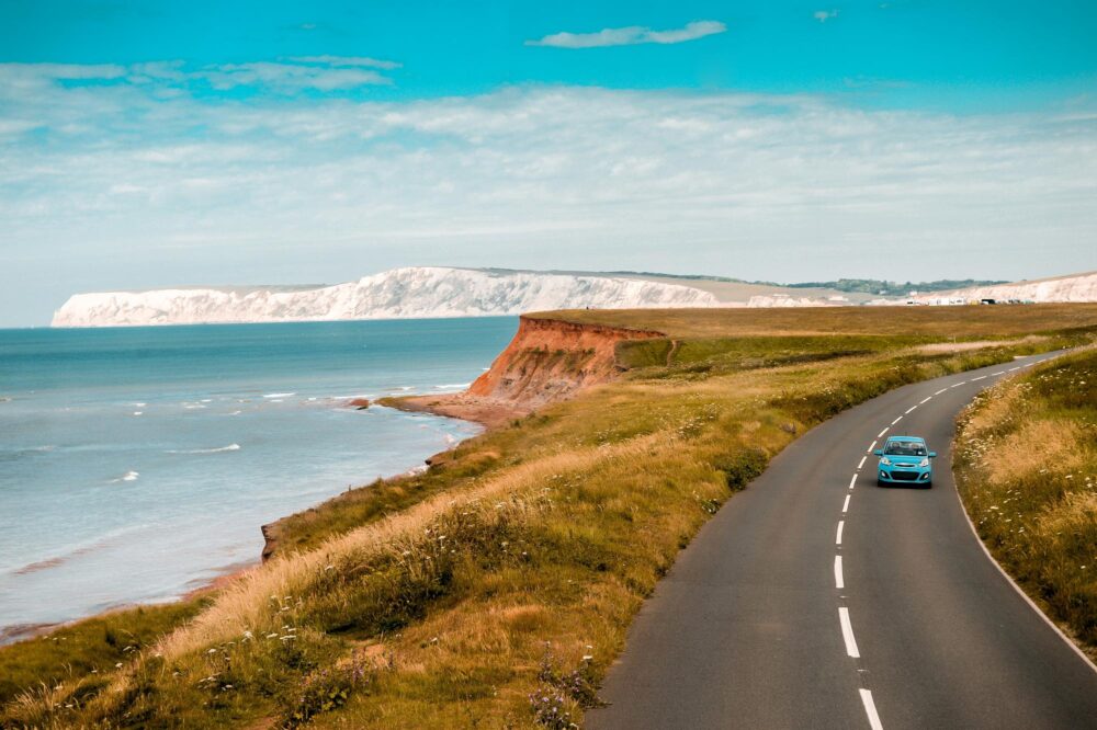 Vue sur les falaises de l'île de Wight, Angleterre