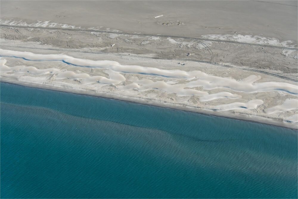 vue aérienne de la plage du Beauduc