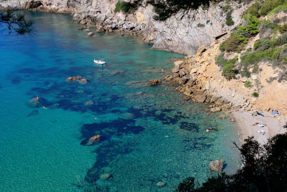 Cala del Gesso, l'une des plus belles plages de l'archipel de l'Argentario, Toscane, Italie
