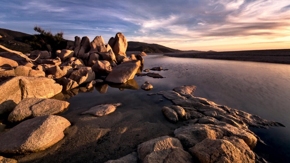 Coucher de soleil sur la plage de Capu Laurosu