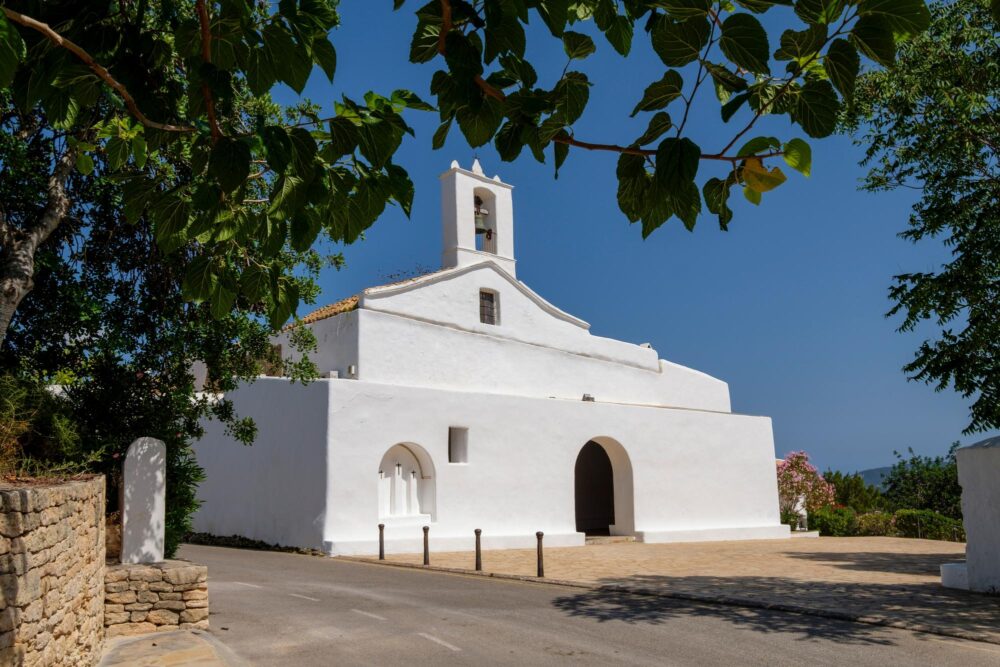 Église du 18ème siècle à Sant Llorenç, Ibiza, Îles Baléares, Espagne
