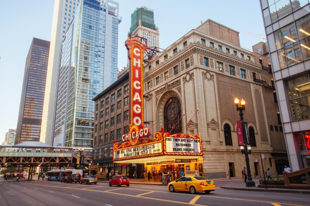 Façade du Chicago Theatre