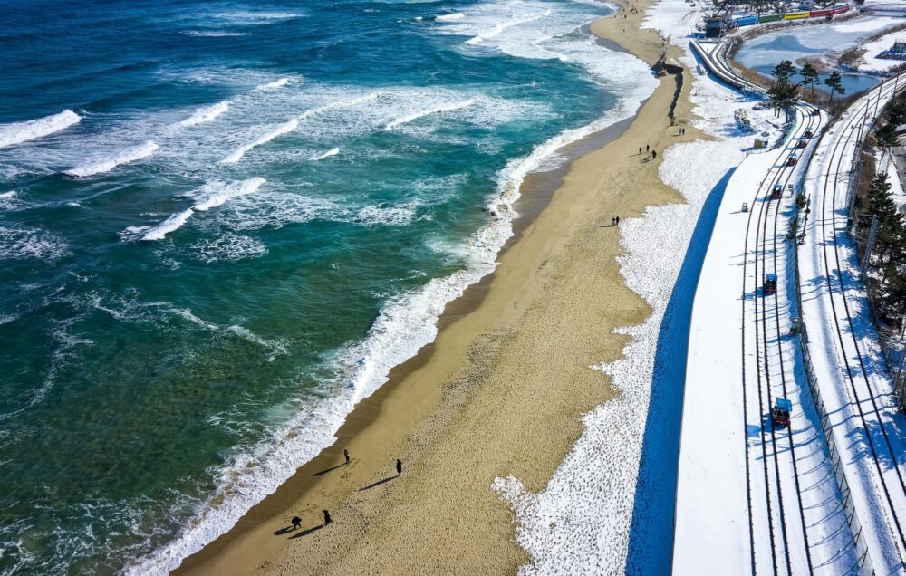 Jeongdongjin Beach à Gangneung en Corée du Sud