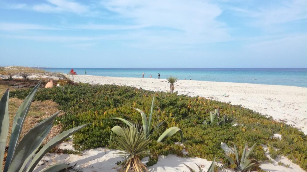 La plage de Mahdia, Tunisie