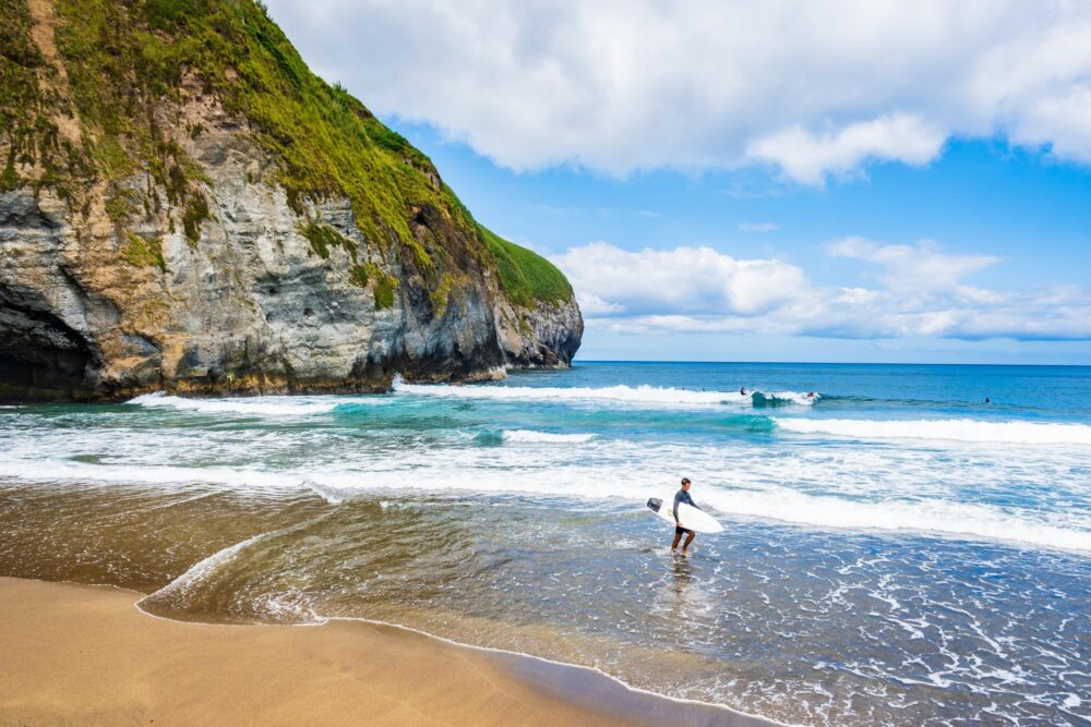 La plage de Santa Bárbara, Les Açores
