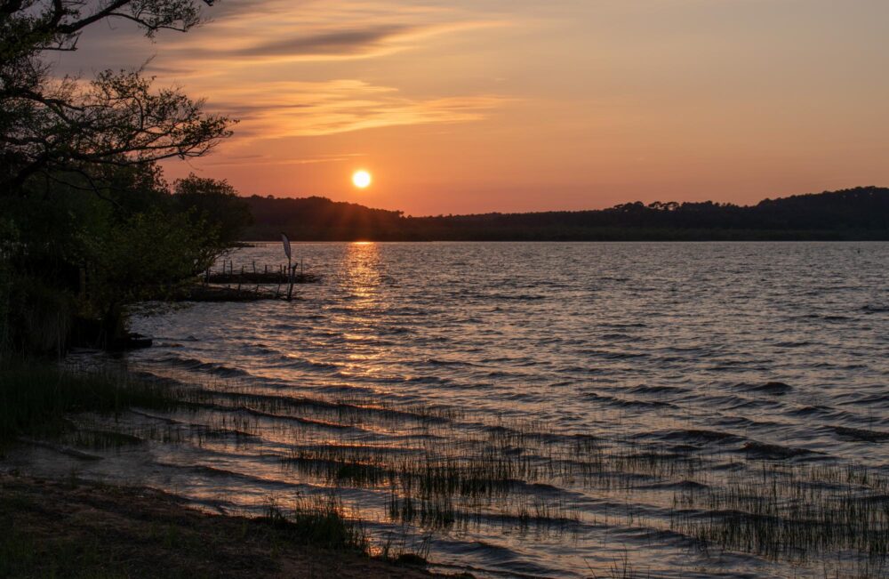 La plage du lac de Léon dans les Landes, France