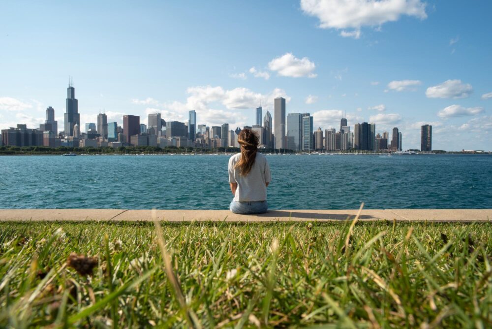 La vue depuis la jetée de l’Adler Planetarium