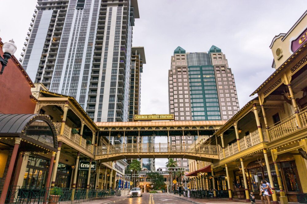 Le quartier de Church Street Station à Orlando en Floride