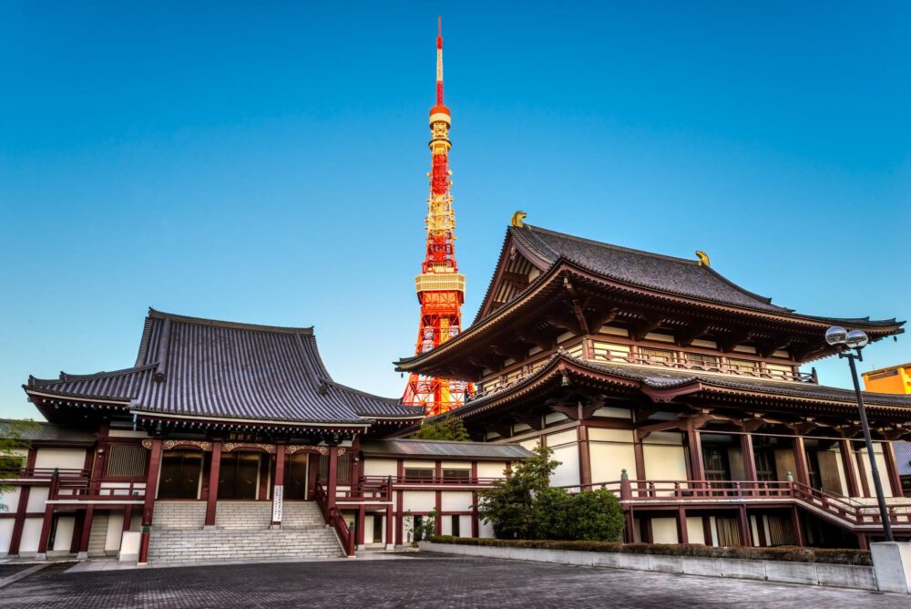 Le temple Zojo-ji à Tokyo, Japon