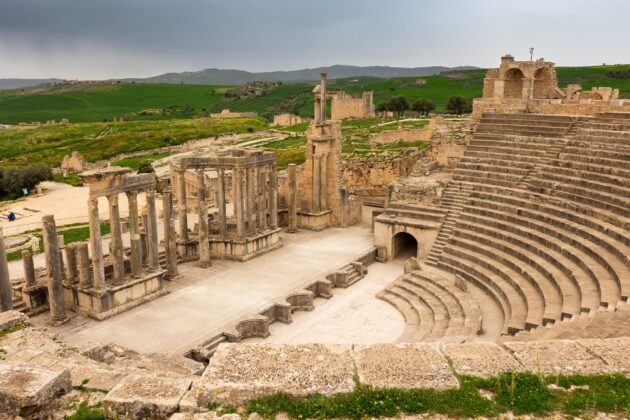 Le théâtre romain de Dougga, Tunisie