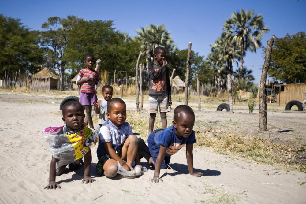 Le village de Maun, Bostwana