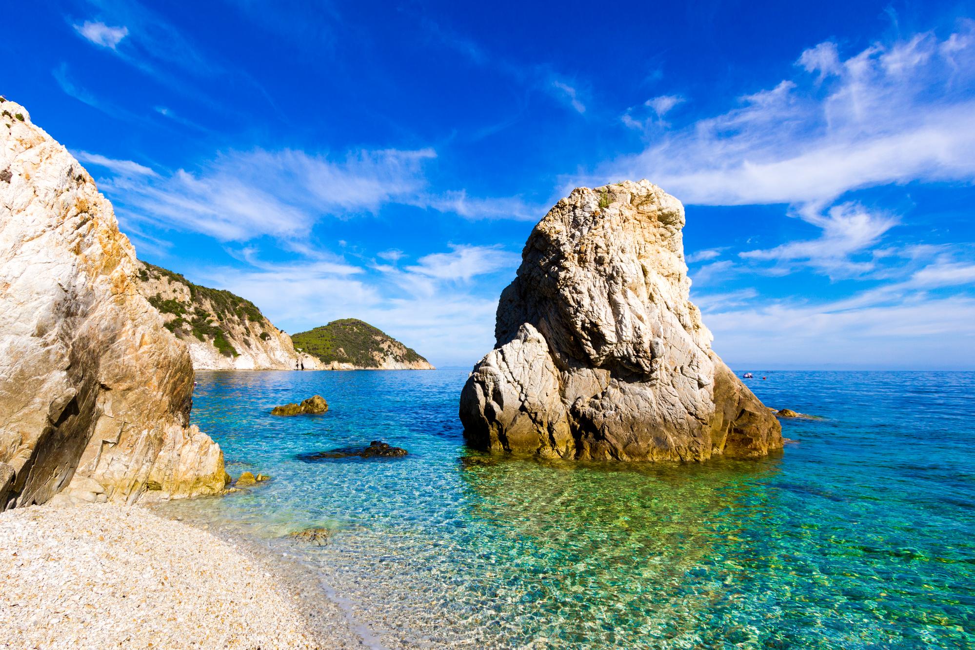 Plage de Sansone en Toscane