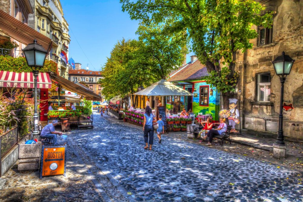 Quartier bohème de Skadarlija à Belgrade, Serbie