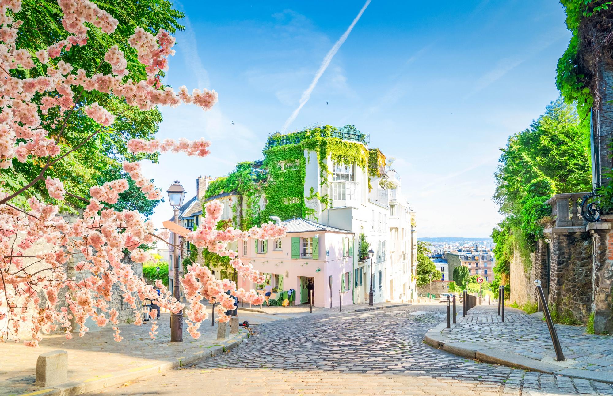 Rue dans le quartier Montmartre à Paris