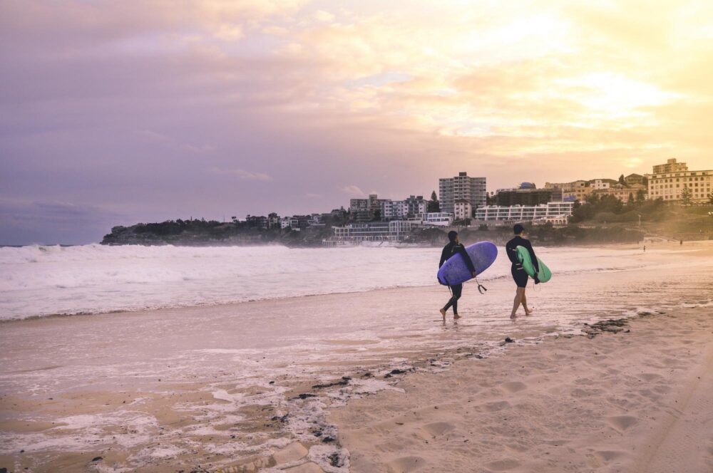 Surfeurs à Bondi Beach