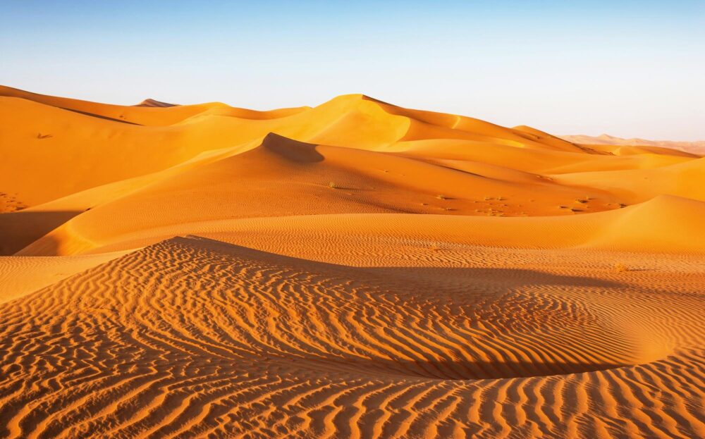 Un paysage de dunes dans le désert de Rub al-Khali