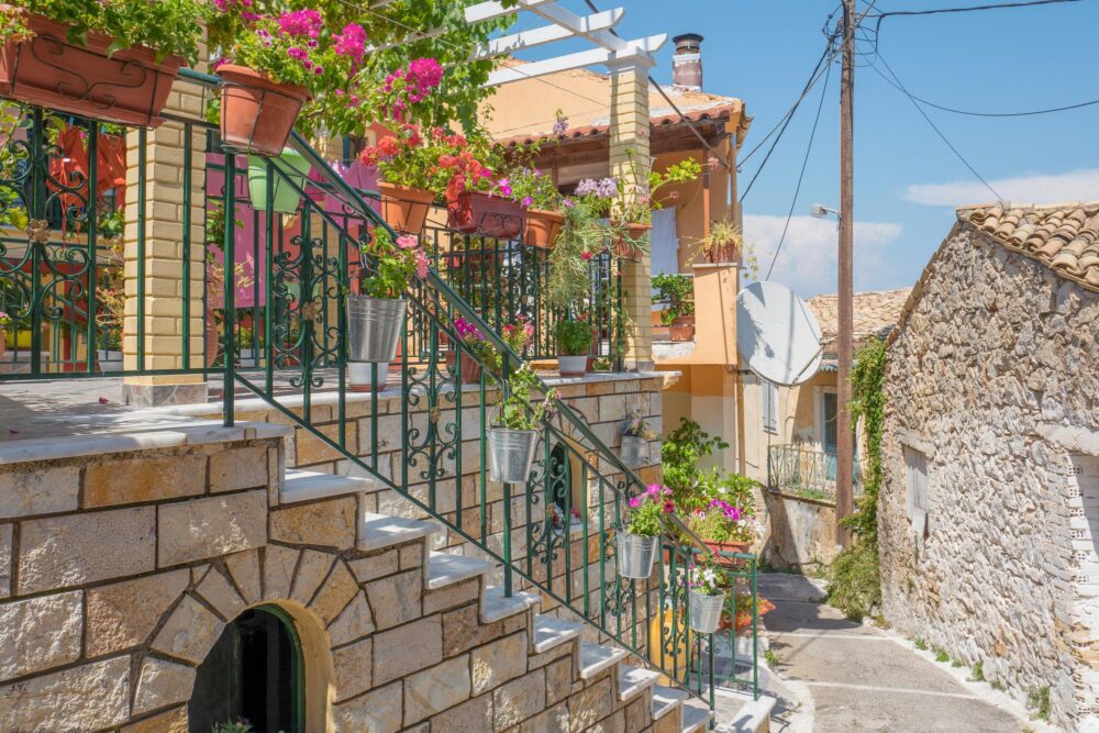 Village de Sinarádes à Corfou