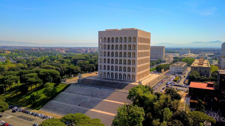 Vue Aérienne du Palais de la Civilisation Italienne