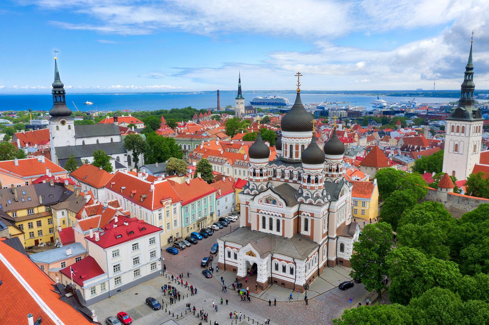 Vue aérienne du centre de Tallinn, à visiter en Estonie