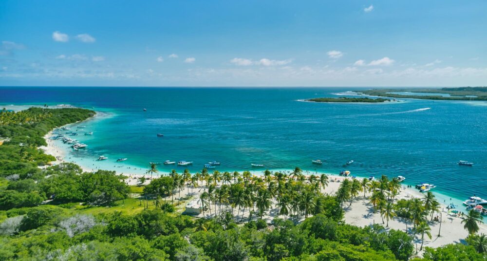 Vue aérienne du parc national Morrocoy