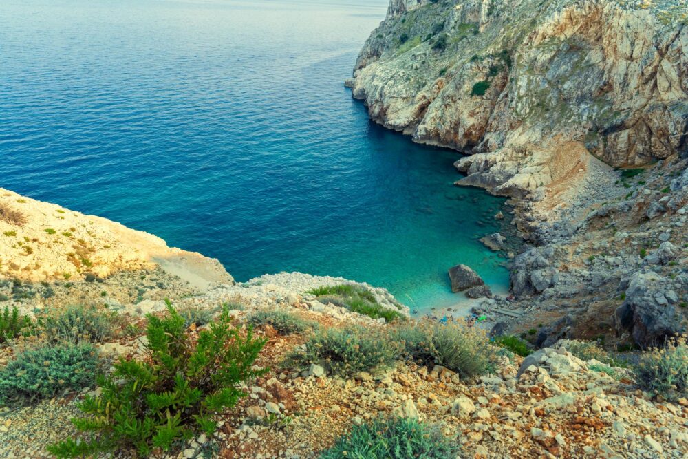La plage d'Orlec en Croatie