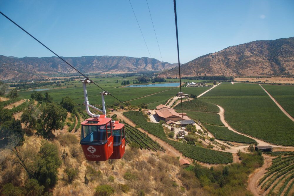 La vue sur les vignes de la vallée de Colchagua au Chili